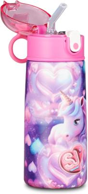 SJ GANG STYLE JAM GANG Borraccia termica, Multicolore, 500 ml, Acciaio Inox, Bpa free, Tenuta stagna, Mantenimento temperatura caldo 12h reddo 24h, Riutilizzabile, Bambina, Ragazza, Scuola, Sport