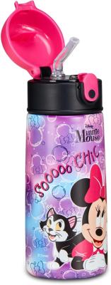 Seven Borraccia Kid Minnie, Rosa, 460 ml, Acciaio Inox, BPA free, Ermetica, Caldo 12h/freddo 24 h, A prova di perdite, Riutilizzabile, Scuola, Sport, Viaggio, Bambina, Idea regalo