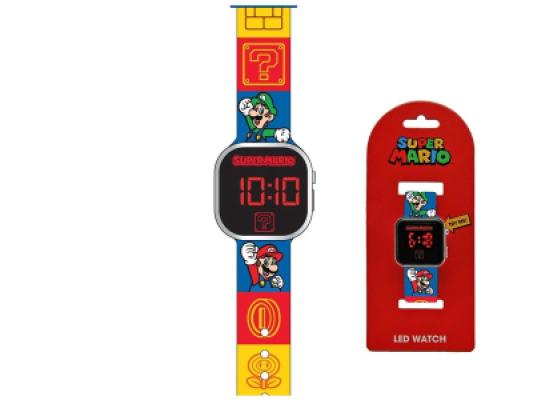 OROLOGIO DA POLSO DIGITALE LED QUADRATO SUPER MARIO