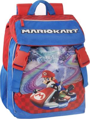 FANCO PANINI ZAINO SCUOLA ELEMENTARE SUPER MARIO KART ZIP ESTENSIBILI LATERALI