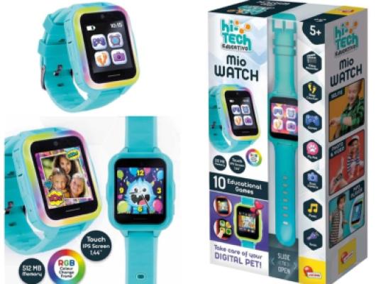 LISCIANI HI TECH SMARTWATCH MIO WATCH 512 MB MEMORIA 10 EDUCATIONAL GAMES MP3 PLAYER FOTO E VIDEO SELFIE TORCIA CONTA PASSI MY PAT