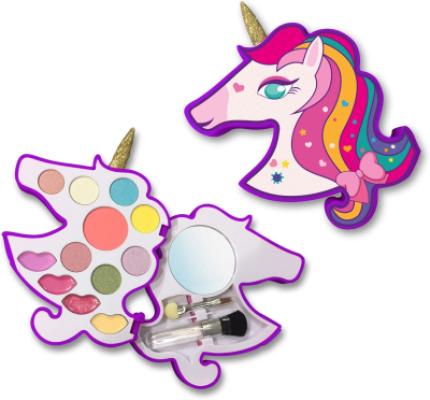 UNICORNO TROUSSE SAGOMA ARCOBALENO LUCIDALABBRA SPECCHIETTO PENNELLI