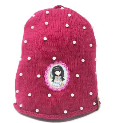SANTORO GORJUSS LONDON CAPPELLO FUCSIA LANA RASATA CON PERLE