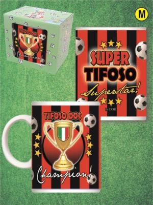 TAZZONE CERAMICA ROSSONERO SUPER TIFOSO MANICO