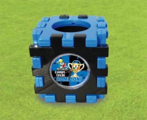 SVEGLIA PORTA PENNE+PORTAFOTO CUBO PUZZLE NEROAZZURRI