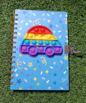 DIARIO SEGRETO CON LUCCHETTO CON POP IT SULLA COPERTINA MACCHINA