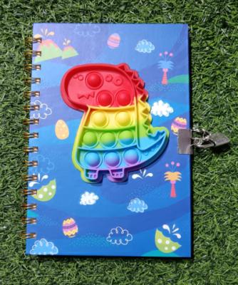 DIARIO SEGRETO CON LUCCHETTO CON POP IT SULLA COPERTINA DINOSAURO