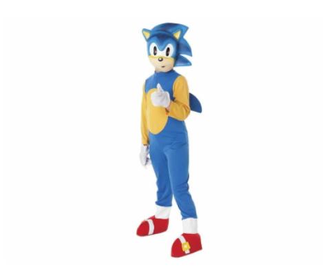Vestito Sonic classic per bambini tuta,maschera taglia 3/4Anni(98-104cm)