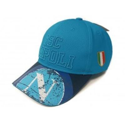 Cappello visiera regolabile ufficiale NAPOLI calcio azzurro con tricolore