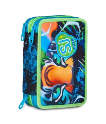 Astuccio Seven SJ 2025/26 tigre tre zip completo di materiale scolastico
