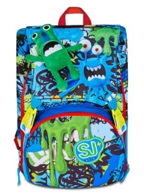Zaino scuola elementare SEVEN SJ 2025/26 mostriciattolo peluche dimensioni 27×39×16, capienza 24lt, garanzia 4 anni