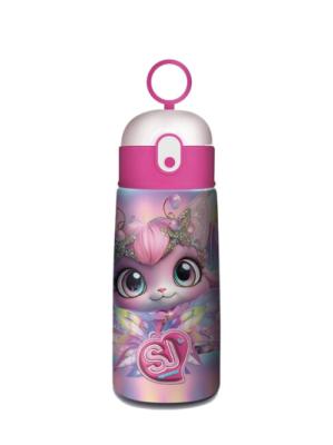 seven SJ borraccia termica accaio inox cannuccia 460 ml gatto fatina