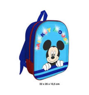 Zainetto 3D Disney topolino, tasca unica,led che si accendono sulla scritta Mickey mouse