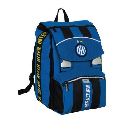 Seven zaino scuola elementare ufficiale inter 2025/26 nero azzurro, schienale imbottito, tasche laterali per borraccia