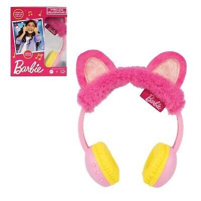 Mattel cuffie bluetooth con orecchie glitter e pelliccia, 3+anni