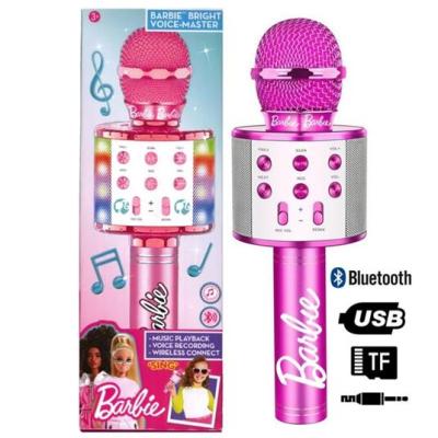 Mattel microfono barbie speaker,wireless,luci multicolore,usb