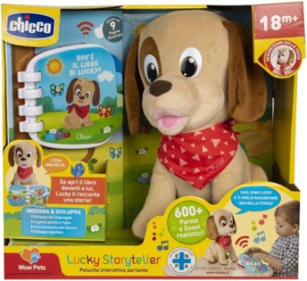Chicco Lucky Il Cucciolo Raccontastorie, Cane Peluche Interattivo Parlante, Gioco Educativo con Libro Scritto Illustrato e Interattivo, Pupazzo con Parole e...
