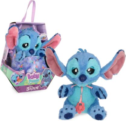 BABY PAWS Stitch, Cucciolo Interattivo di Peluche per Bambini con Suoni che Apre e Chiude gli Occhi, include una Borsa-Copertina, Giocattolo per Bambini dai 3 Anni in su
