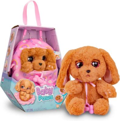 Baby Paws Cocker, Peluche Interattivo con Suoni, Apre e Chiude gli Occhi ed Include Borsetta, Copertina, Giocattolo Bambine e Bambini +3 Anni