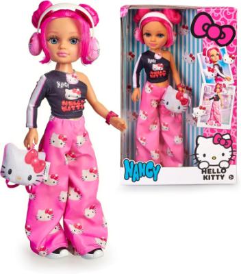 Nancy Hello Kitty - Bambola 42 cm, con lunghi capelli rosa, accessori e vestiti brandizzati Hello Kitty, + 3 anni, Famosa