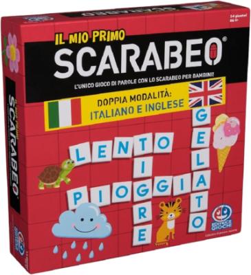 Editrice Giochi, Il Mio Primo Scarabeo Edizione Italiano-Inglese, Gioco da Tavolo, Gioco per Apprendimento di Lettere e Parole, Giochi da Tavolo per Bambini, da 2 a 4 Giocatori, 4+ Anni