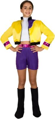 K-POP GIALLO RUMI Pegasus Costume Pop Star, cantante pop, cacciatrice di demoni Bambina Di Carnevale 8/9ANNI ALTEZZA SPALLA TERRA 115CM