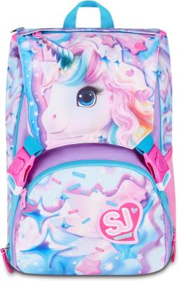 SJ GANG STYLE JAM GANG Zaino Scuola Estensibile Big LED UNICORN GIRL, Rosa, 24 L, Zip laterali, Dispositivo luminoso led su pattina, Tasca portaborraccia, Scuola elementare e media, Bambina, Ragazza