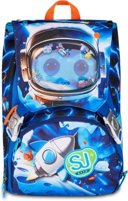 SJ GANG STYLE JAM GANG Zaino Scuola Estensibile Big SPACE LED BOY, Blu, 24 L, Zip laterali, Dispositivo luminoso su pattina, Tasca portaborraccia, Scuola elementare e media, Bambino, Ragazzo