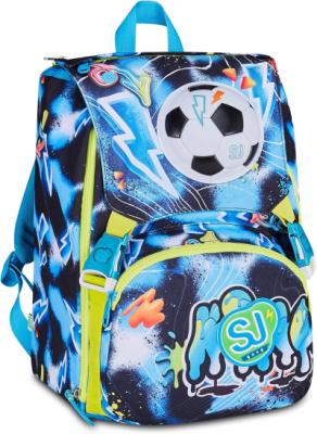 SJ GANG STYLE JAM GANG Zaino Scuola Estensibile GLOWGAME, Celeste, 24L, Zip Laterali, Applicazione luminosa che cambia colore al tocco, Tasca frontale, Tasca portaborraccia, Scuola elementare, Bambino