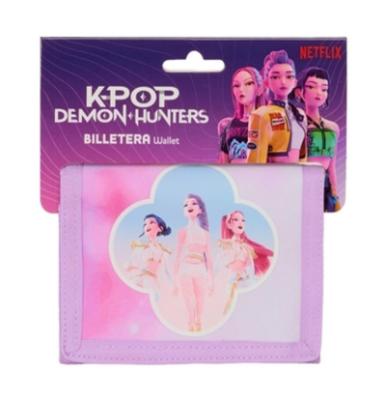 Portafoglio per bambini K-Pop Demon Hunters con chiusura in velcro ROSA